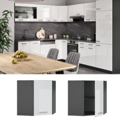 Meuble Haut D'angle R-Line 57cm Bordeaux -Cuisine À La Maison e6466a88ef15457e8888b63d60bdf094