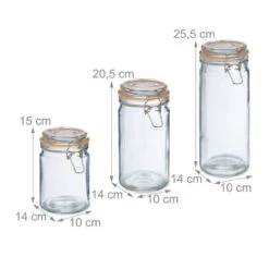 Bocaux En Verre En Lot De 3 -Cuisine À La Maison ec9cbedbabdd4500946f6a5be4e018fc