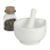 Mortier Avec Pilon En Porcelaine Blanche