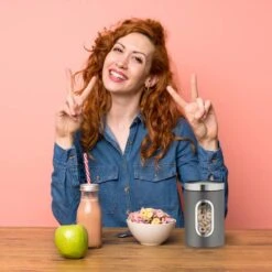 2x Bocaux En Métal Avec Fenêtre Noire 33 2x Bocaux En Métal Avec Fenêtre Noire -Cuisine À La Maison f5e1d5b5b38f49c4a61338ed73bcc71a 1