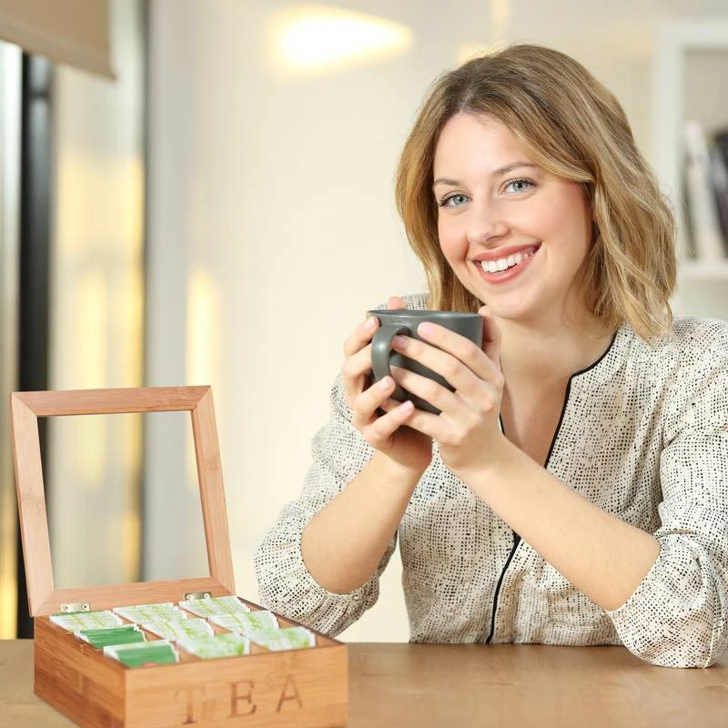 Boîte à Thé En Bambou 9 Compartiments 3 Boîte à Thé En Bambou 9 Compartiments – Image 3