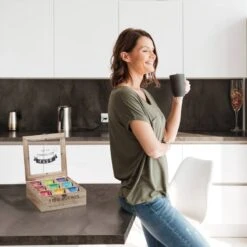 Boîte à Thé Bois 9 Compartiments 12 Boîte à Thé Bois 9 Compartiments -Cuisine À La Maison fbe9b6e0696444c488f98463ea9f8fd9